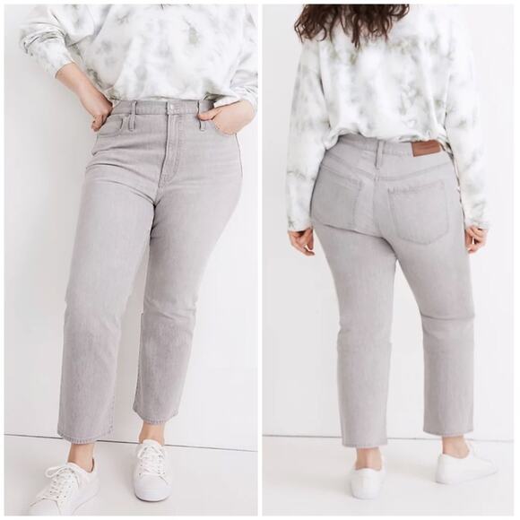 Madewell Slim Demi-Boot Jeans in Dekalb Wash Gray 32 - Picture 1 of 13